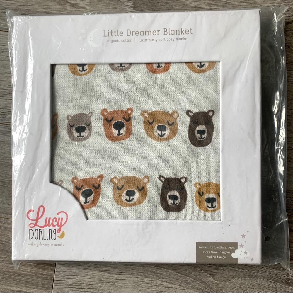 Lucy Darling Blanket Organic NWT - cute bear design
